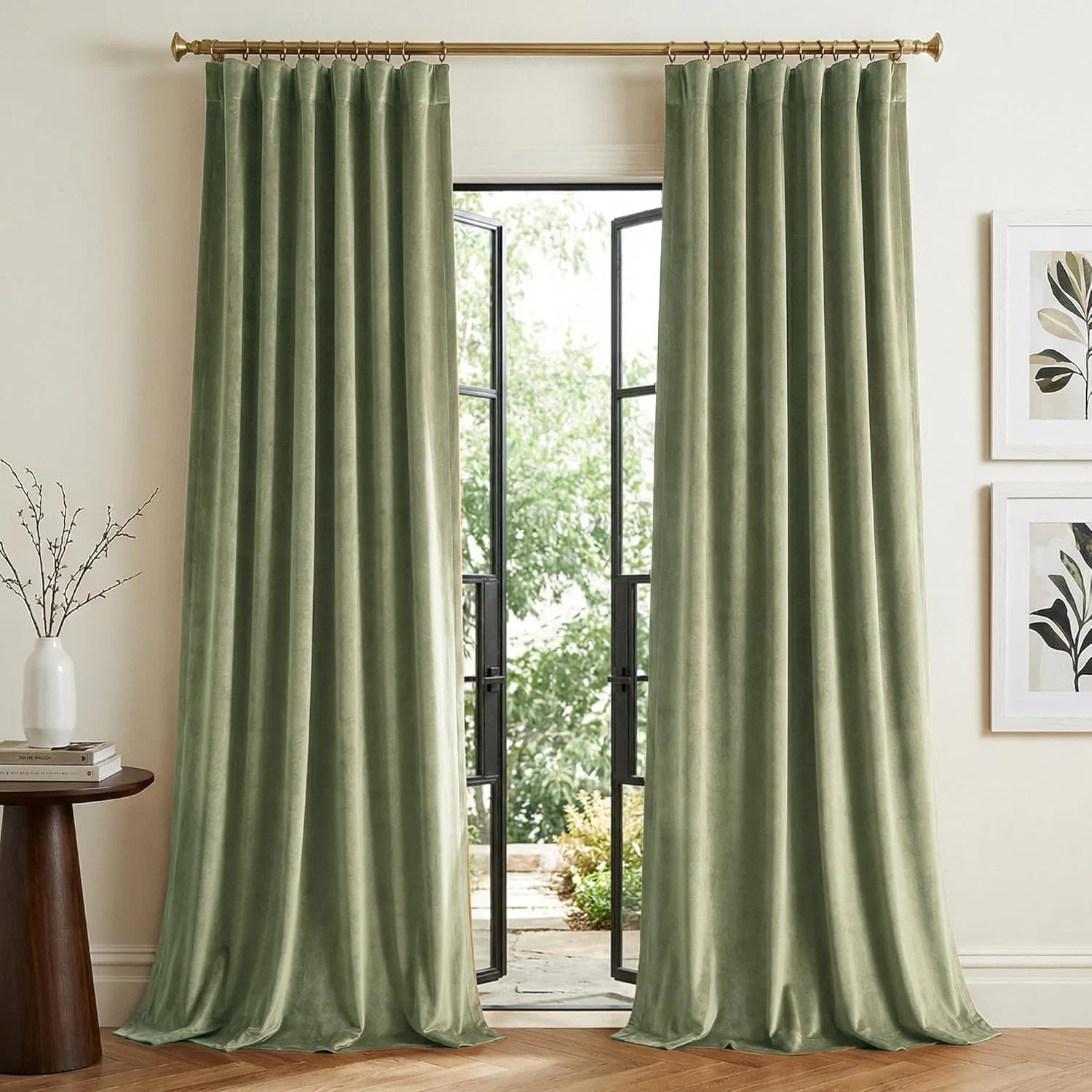 Floral Velvet Window Curtain Panels GSM(100 - 250+)