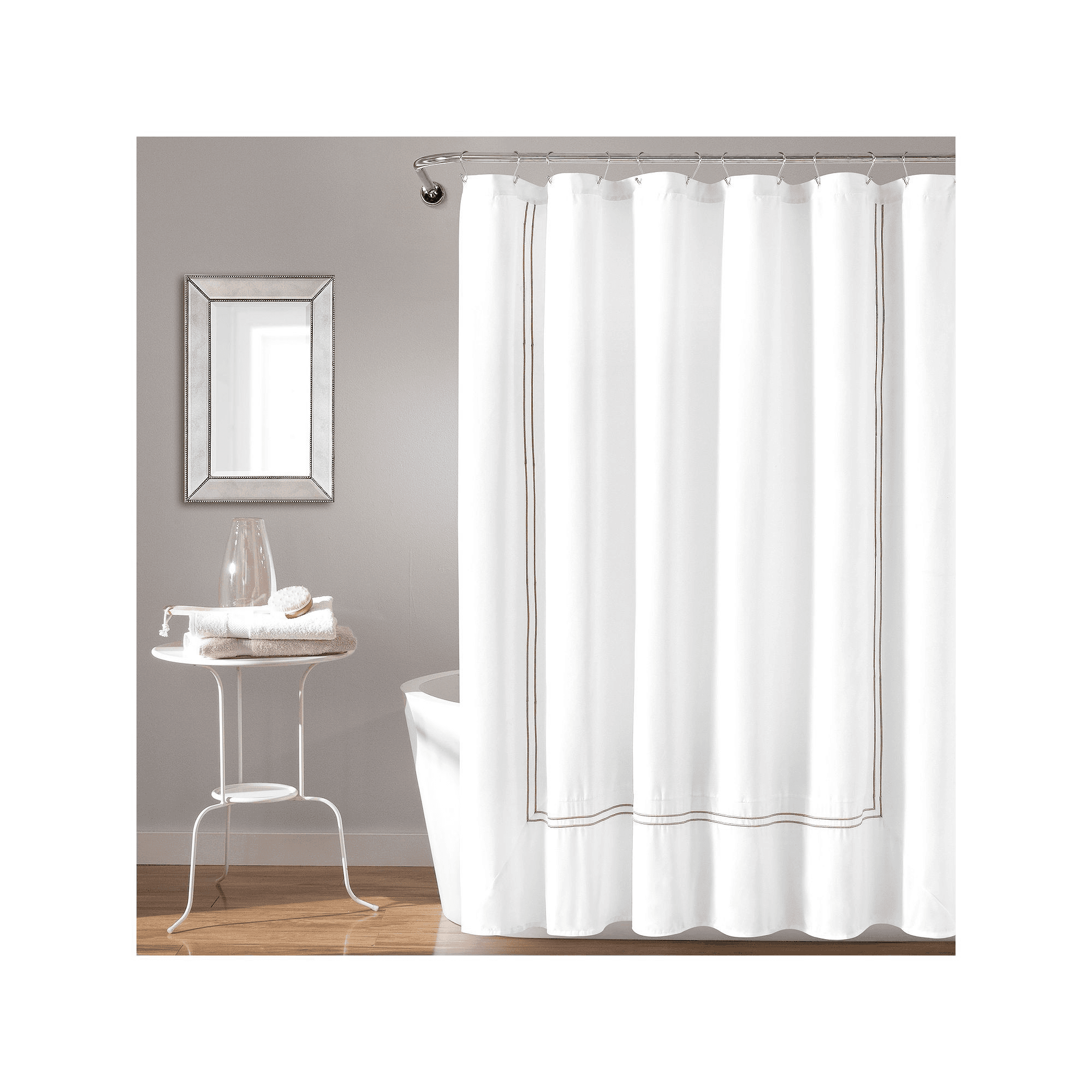 Modern Hookless Shower Curtain Set